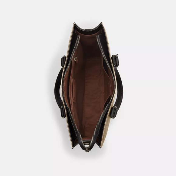 NWT！COACH GRAHAM STRUCTURED TOTE IN BLOCKED SIGNATURE CANVAS （COACH CQ037） - Picture 6 of 9